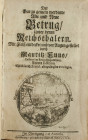 CUNO, MAURITZ (Kassierer bei der Bank in Hamburg). Der Gar zu gemein werdende Alte und Neue Betrug unter denen Reichsthalern. Mit Fleiß endecket und v...