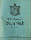 MECKLENBURGISCHES WAPPENBUCH. Hrsg G.M.C. Masch. 4 Teile, Rostock 1837. Lithogr. Titelbl., 2 Bll. Vorwort, Farbtafel u. Großhzgl. Mecklenburgische Wap...