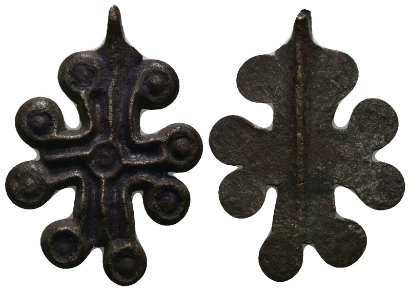 Bronze Weight 5.85 gram Diameter 37 mm BYZANTINE EMPIRE.Cross.(8th-10th century)...