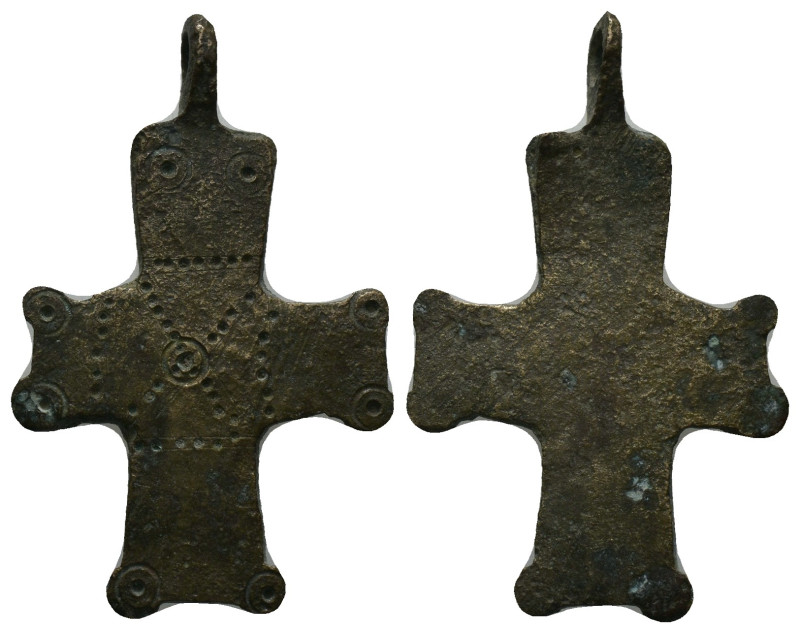 Bronze Weight 3.78 gram Diameter 37 mm BYZANTINE EMPIRE.Cross.(8th-10th century)...