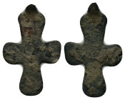 Bronze Weight 1.29 gram Diameter 23 mm BYZANTINE EMPIRE.Cross.(8th-10th century).Ae. Sold as seen.