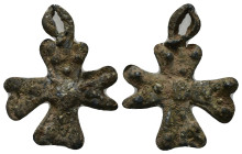 Bronze Weight 3.75 gram Diameter 27 mm BYZANTINE EMPIRE.Cross.(8th-10th century).Ae. Sold as seen.