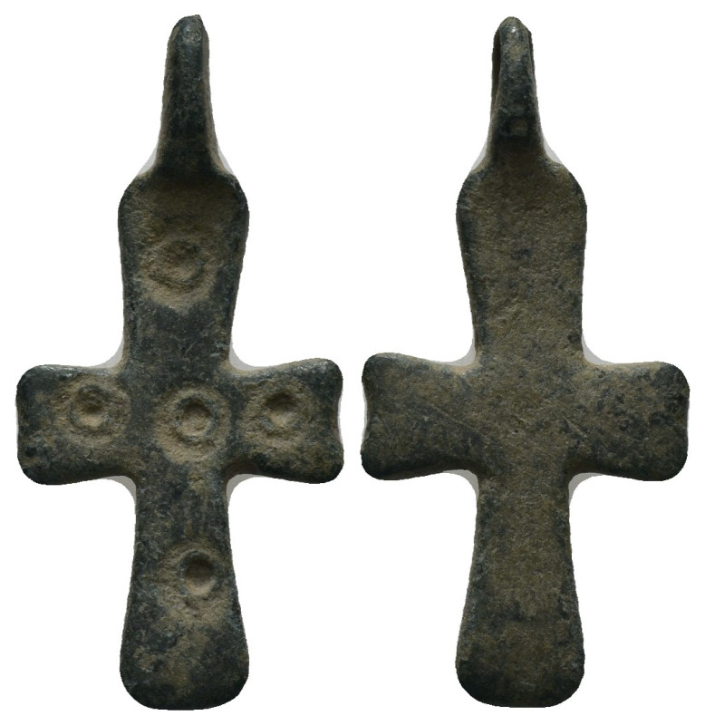 Bronze Weight 2.19 gram Diameter 29 mm BYZANTINE EMPIRE.Cross.(8th-10th century)...
