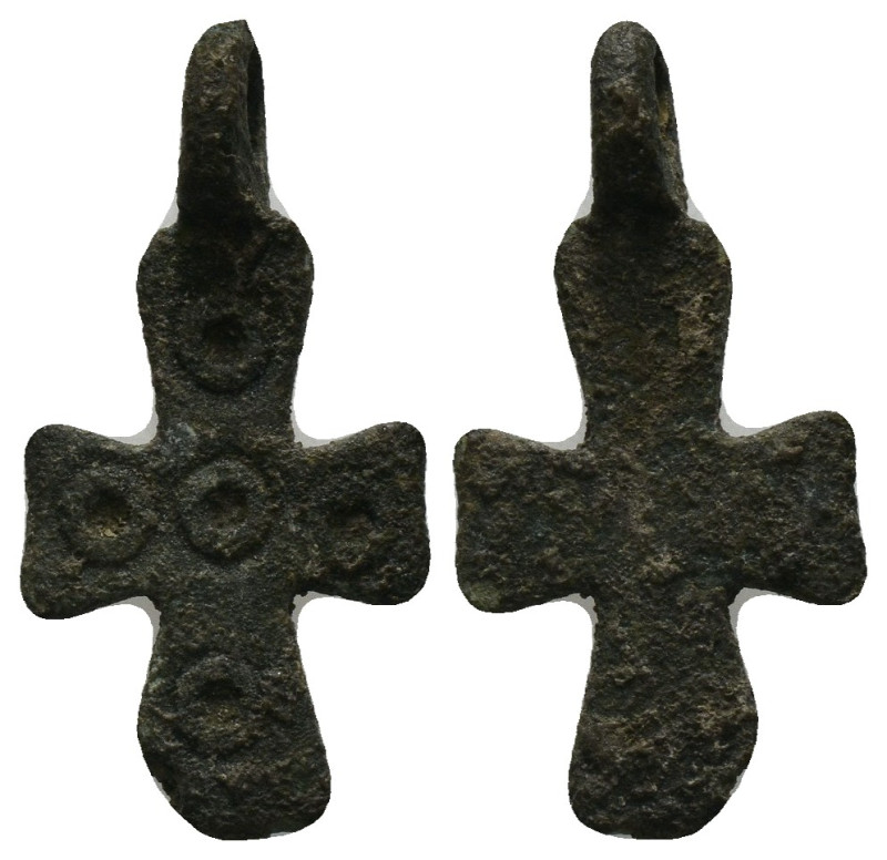Bronze Weight 1.70 gram Diameter 26 mm BYZANTINE EMPIRE.Cross.(8th-10th century)...