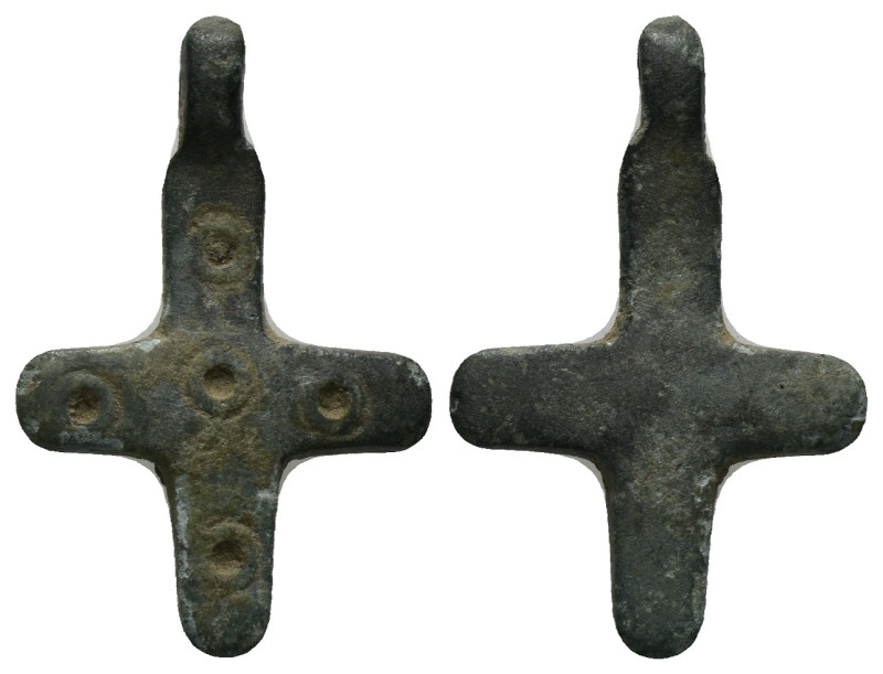 Bronze Weight 2.55 gram Diameter 26 mm BYZANTINE EMPIRE.Cross.(8th-10th century)...