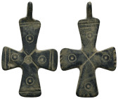 Bronze Weight 5.35 gram Diameter 40 mm BYZANTINE EMPIRE.Cross.(8th-10th century).Ae. Sold as seen.