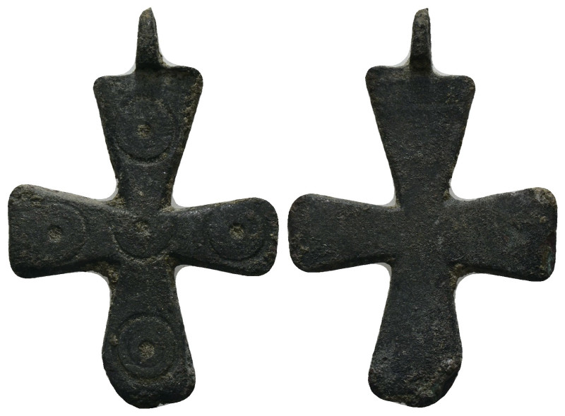 Bronze Weight 3.44 gram Diameter 34 mm BYZANTINE EMPIRE.Cross.(8th-10th century)...