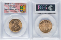 George V gold 10 Dollars 1914 MS63 PCGS, Ottawa mint, KM27, Fr-3. Canadian Gold Reserve. HID09801242017 © 2023 Heritage Auctions | All Rights Reserved...