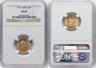 Republic gold 4 Pesos 1916 AU58 NGC, Philadelphia mint, KM18, Fr-5. HID09801242017 © 2023 Heritage Auctions | All Rights Reserved