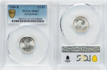 Confederation 1/2 Franc 1946-B MS67 PCGS, Bern mint, KM23. HID09801242017 © 2023 Heritage Auctions | All Rights Reserved