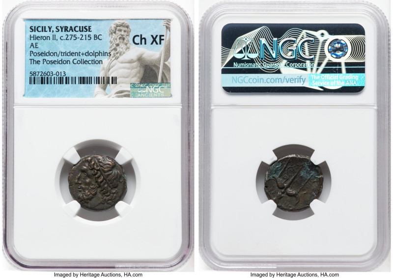 SICILY. Syracuse. Hieron II (ca. 275-215 BC). AE litra (19mm, 1h). NGC Choice XF...