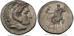 MACEDONIAN KINGDOM. Alexander III the Great (336-323 BC). AR tetradrachm (27mm, 17.14 gm, 5h). NGC Choice VF 5/5 - 4/5. Late lifetime-early posthumous...