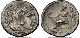 MACEDONIAN KINGDOM. Alexander III the Great (336-323 BC). AR drachm (17mm, 4.30 gm, 1h). NGC Choice AU 5/5 - 4/5. Posthumous (?) issue of uncertain mi...