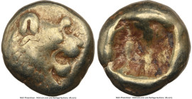 LYDIAN KINGDOM. Alyattes or Walwet (ca. 610-546 BC). EL 1/12 stater or hemihecte (8mm, 1.16 gm). NGC Choice Fine 5/5 - 3/5, countermark. Lydo-Milesian...
