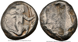 ACHAEMENID PERSIA. Xerxes II-Artaxerxes II (ca. 5th-4th centuries BC). AR siglos (15mm, 5.51 gm). NGC XF 4/5 - 3/5, countermark. Lydo-Milesian standar...
