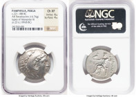 PAMPHYLIA. Perga. Ca. 221-189 BC. AR tetradrachm (29mm, 16.76 gm, 1h). NGC Choice XF 4/5 - 4/5. Name and types of Alexander III the Great of Macedon, ...