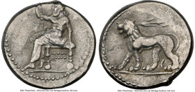 SELEUCID KINGDOM. Seleucus I Nicator, as Satrap (321-281 BC). AR stater (23mm, 15.75 gm, 7h). NGC Choice XF 3/5 - 3/5, overstruck. Babylon II, the Nat...