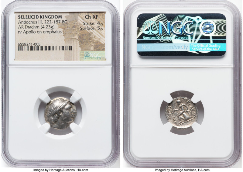 SELEUCID KINGDOM. Antiochus III the Great (222-187 BC). AR drachm (17mm, 4.23 gm...