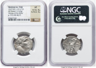 PHOENICIA. Tyre. Ca. 126/5 BC-AD 65/6. AR shekel (25mm, 13.43 gm, 1h). NGC XF 4/5 - 3/5. Dated Civic Year 172 (AD 46/7). Laureate head of Melqart righ...