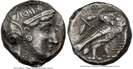 MESOPOTAMIA. Mazaces (ca. 331-322 BC). AR tetradrachm (21mm, 17.19 gm, 8h). NGC XF 5/5 - 3/5. Imitating Athens. Head of Athena right, wearing button e...