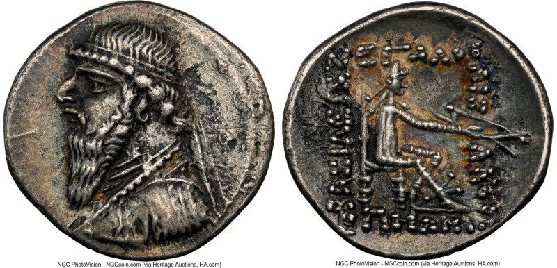 PARTHIAN KINGDOM. Mithradates II (ca. 121-91 BC). AR drachm (20mm, 11h). NGC XF,...