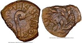 JUDAEA. Roman Procurators. Pontius Pilate (AD 26-36). AE prutah (15mm, 5h). NGC VF. Jerusalem, dated Regnal Year 17 of Tiberius (AD 30). TIBEPIOY KAIC...