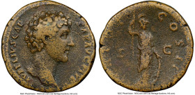 Marcus Aurelius, as Caesar (AD 161-180). AE sestertius (31mm, 20.97 gm, 12h). NGC Choice Fine 4/5 - 3/5. Rome, AD 145. AVRELIVS CAE-SAR AVG PII FIL, b...