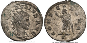 Claudius II (AD 268-270). BI antoninianus (21mm, 1h). NGC MS, Silvering. Antioch, 3rd officina. IMP C CLAVDIVS AVG, radiate, draped bust of Claudius I...