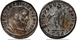 Maximian, First Reign (AD 286-310), as Senior Augustus. AE follis or BI nummus (27mm, 9.84 gm, 1h). NGC Choice AU 4/5 - 5/5, Silvering. Thessalonica, ...