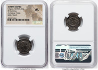 Crispus (AD 316-326). AE3 or BI nummus (20mm, 7h). NGC AU. Arles, 3rd officina, AD 321. CRISPVS-NOB CEAS, laureate head of Crispus right / CAESARVM NO...