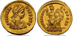 Arcadius, Eastern Roman Empire (AD 383-408). AV solidus (20mm, 4.42 gm, 7h). NGC Choice XF 5/5 - 4/5. Constantinople, 9th officina, 25 August AD 383-2...