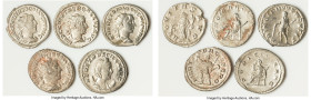 ANCIENT LOTS. Roman Imperial. Lot of five (5) AR antoniniani. Fine-Choice VF. Includes: Five Roman Imperial AR antoniniani, various rulers and types. ...