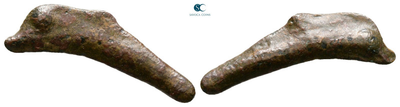 Scythia. Olbia circa 437-410 BC. 
Cast dolphin Æ

26 mm, 1,40 g



Very F...