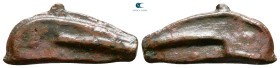 Scythia. Olbia circa 437-410 BC. Cast dolphin Æ