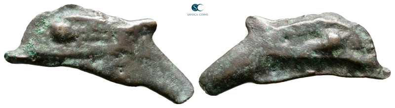 Scythia. Olbia circa 437-410 BC. 
Cast dolphin Æ

27 mm, 1,91 g



Very F...