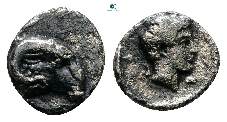 Caria. Kasolaba circa 450-400 BC. 
Hemiobol AR

9 mm, 0,49 g



Very Fine