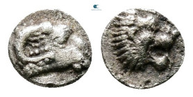 Caria. Uncertain mint circa 450-400 BC. Tetartemorion AR