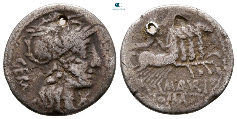 C. Aburius Geminus 134 BC. Rome
Denarius AR

19 mm, 3,44 g



Fine