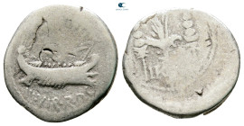 Mark Antony 32-31 BC. Military mint moving with M.Antony. Denarius AR