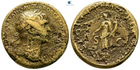 Trajan AD 98-117. Rome. Sestertius Æ