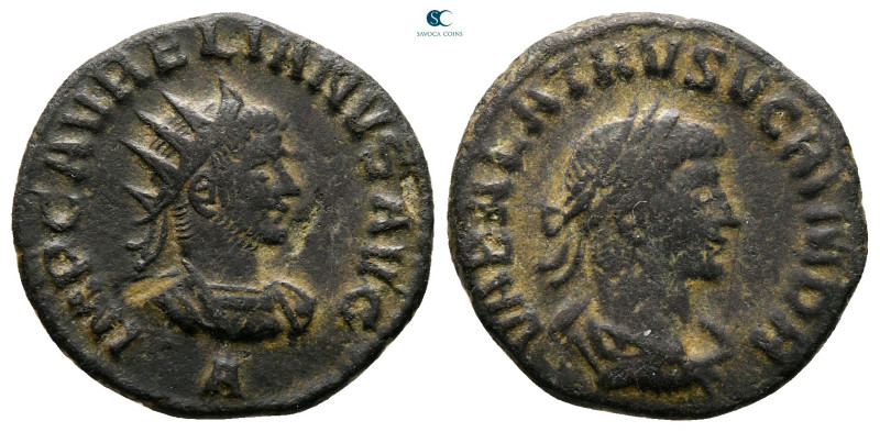 Aurelian and Vabalathus AD 270-275. Rome
Antoninianus Æ

20 mm, 3,50 g


...
