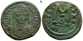 Justinian I AD 527-565. Nikomedia. Follis or 40 Nummi Æ
