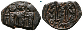 Heraclius, with Martina and Heraclius Constantine AD 610-641. Cyprus. Follis or 40 Nummi Æ