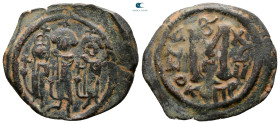 Heraclius, with Martina and Heraclius Constantine AD 610-641. Cyprus. Follis or 40 Nummi Æ