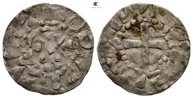 France. Nevers. In the name of Louis IV AD 1050-1100. Denier AR