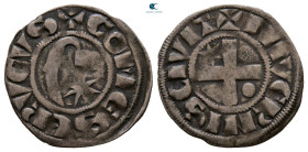 France. Nevers. Harvey of Donzy  AD 1199-1222. With ticket of Seaby.. Denier AR