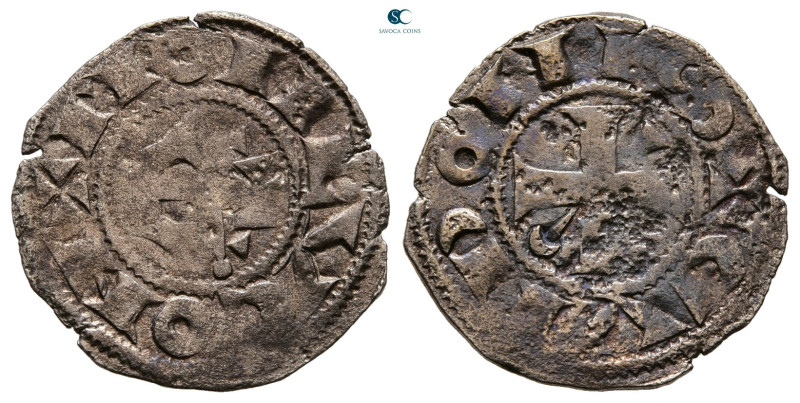 France. Montlucon. Gui De Dampierre AD 1202-1213. 
Denier AR

19 mm, 0,82 g
...