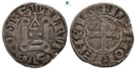France. Riom. Alphonse de Poitiers  AD 1249-1271. Denier Tournois BI