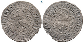 Germany. Meissen. Friedrich II and Margaretha  AD 1456-1464. Small holes.. Schwertgroschen AR