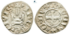 Principality of Achaea. Guillaume I de la Roche  AD 1280-1287. Denier Tournois BI